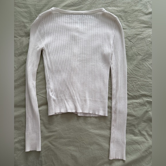 Express Ivory Ribbed Cardigan - Picture 6 of 6
